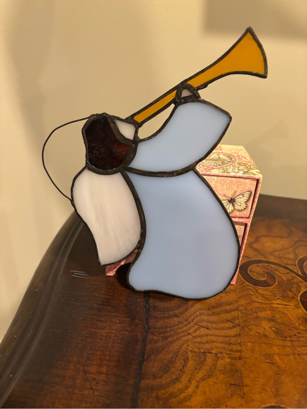 Stained Glass Angel with Trumpet